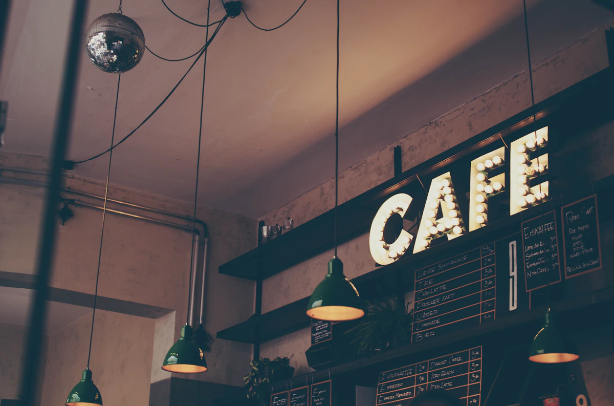 Modern cafe aesthetic