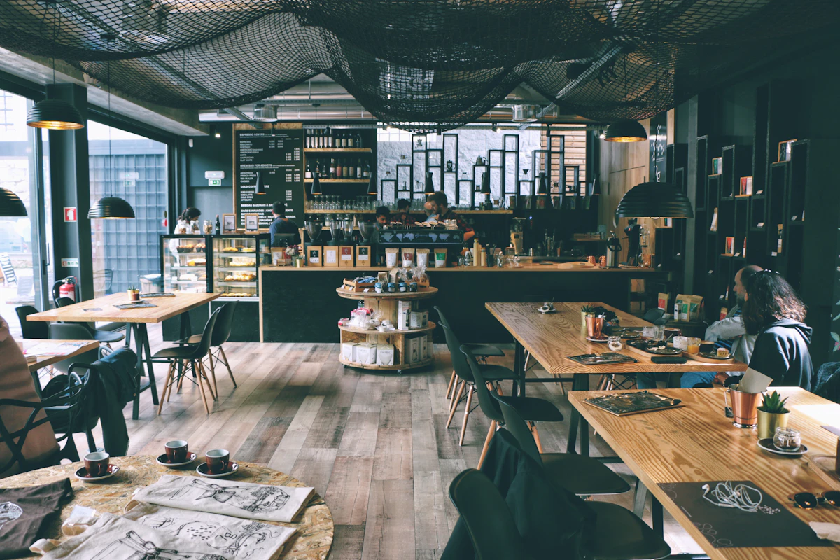 Coffee shop window view